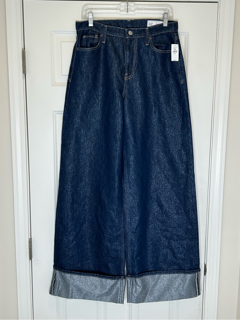 GAP Dark Indigo Baggy Mid Rise Wide-Leg Jeans Size 27 / 4T NWT $99